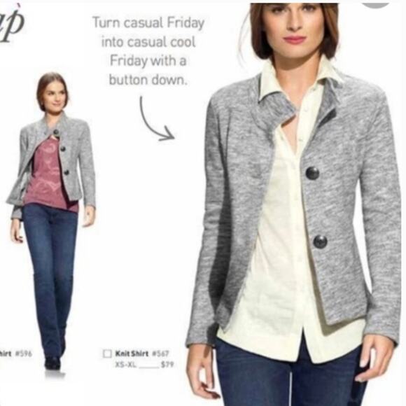 CAbi Marbled Gray Hourglass Jacket Blazer Size M - Picture 1 of 8